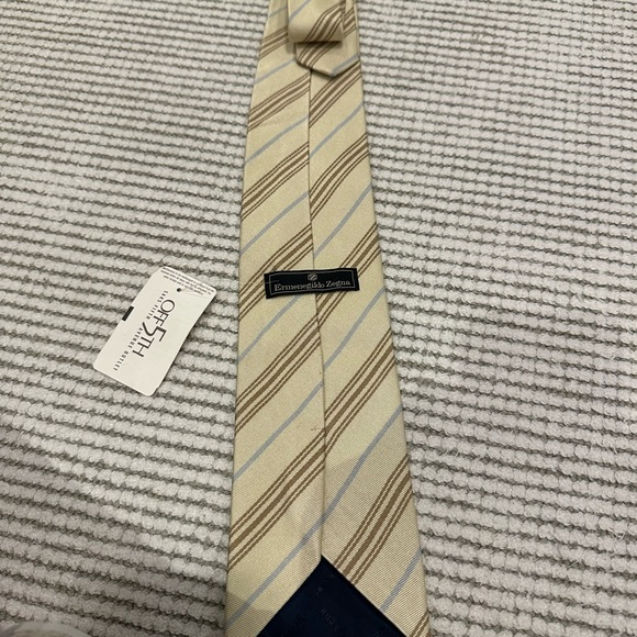 Brown and Beige Formal Striped Tie | Shop at TieMart  Ermenegildo Zegna Beige and Brown Striped Tie